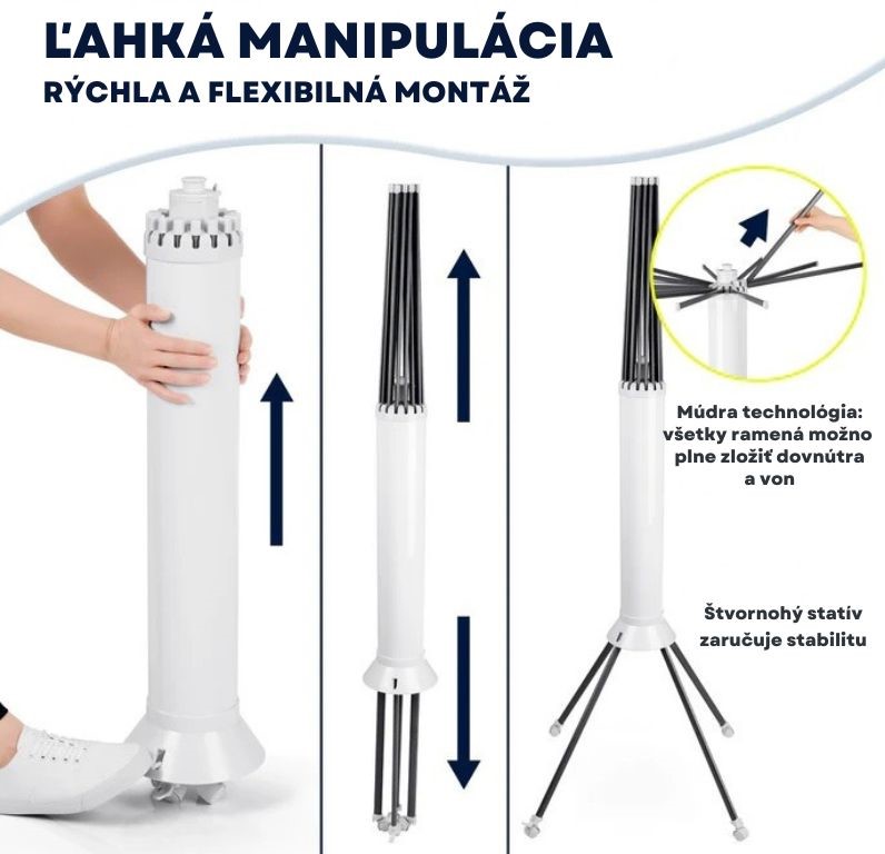 Easymaxx Vejárový sušiak na bielizeň s 16 ramenami Octopus 19146 (4)